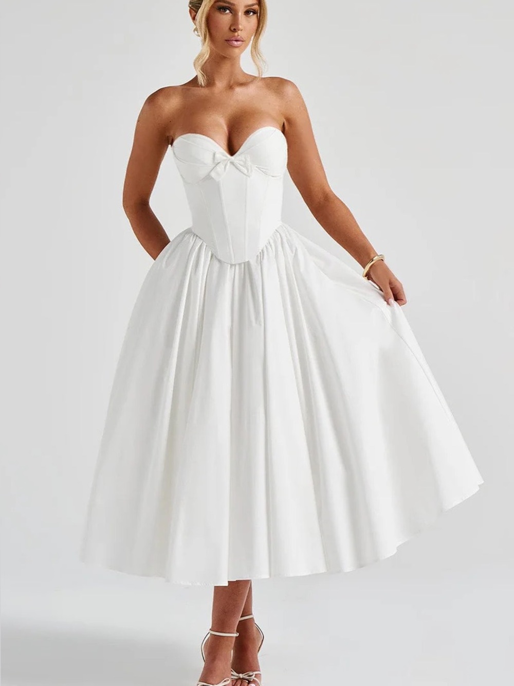 BABYBOO PRIM MIDI DRESS - IVORY - Picture 2 of 13